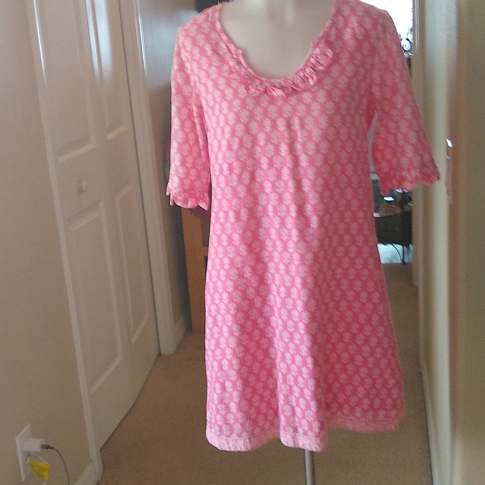 C.Orrico Palm Beach dress Pink& white  Size medium